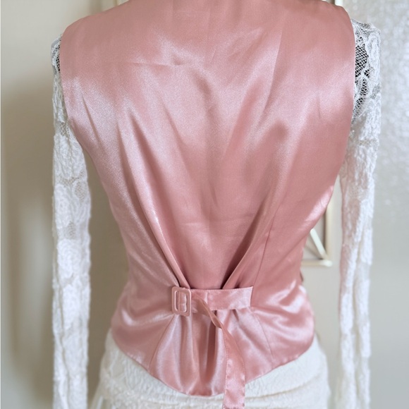 Together Blush Pink Tailored Vest Size 4 Wool Blend Button Front Coquette Chic - Picture 5 of 7